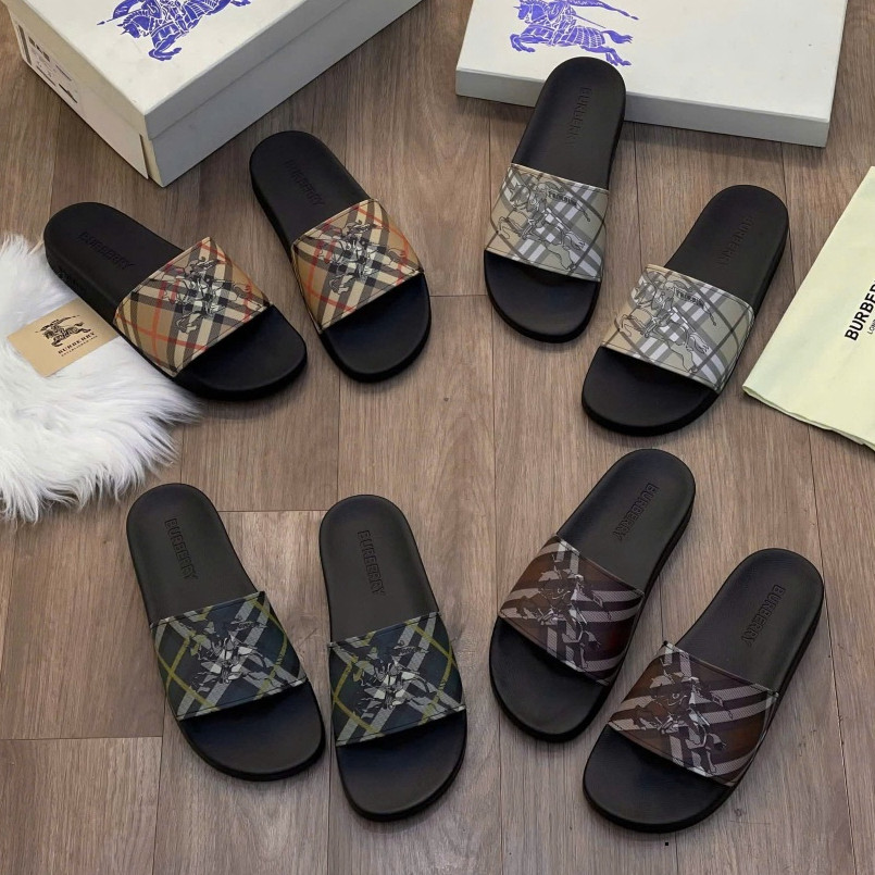 Dép Nam Burberry quai ngang hàng - Dép Lê Quai Ngang BBR Đế Casu Đúc Siêu Đẹp Trend