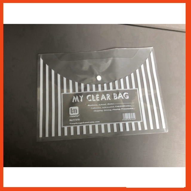 Combo 20 Túi đựng tài liệu văn phòng phẩm khổ F4 trong suốt - Túi clear bag trung - MIYABI Store