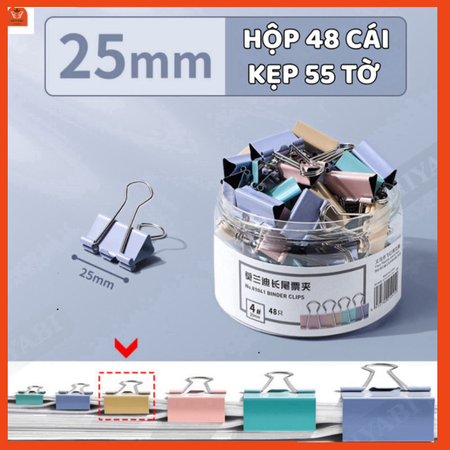 Set kẹp tài liệu kẹp giấy kim loại văn phòng phẩm kẹp màu giá rẻ tiện lợi - MIYABI STORE