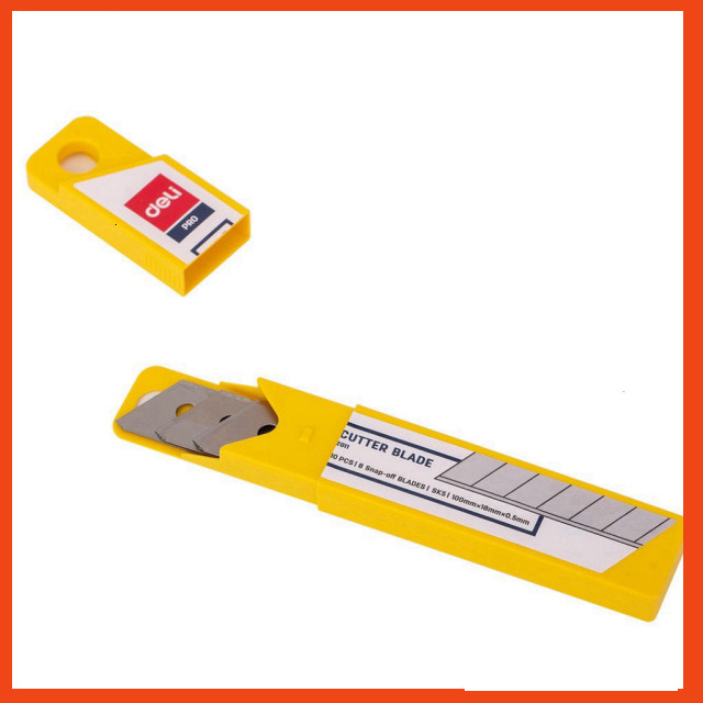 Lưỡi dao rọc giấy đại Deli 180mm - 2011 - hộp 10 lưỡi  - Lưỡi dao rọc giấy to cao cấp - MIYABI STORE