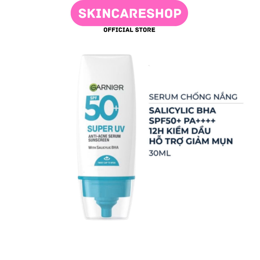 Kem Chống Nắng Garnier Super UV Anti - Acne Serum Sunscreen SPF 50+PA++++ 30ml