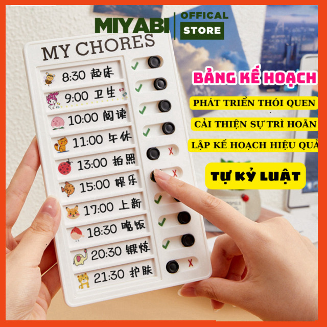 Bảng Nhựa Ghi Nhớ màu trắng , bảng nhựa ghi chú Checklist khoa học Văn Phòng Phẩm - MIYABI STORE