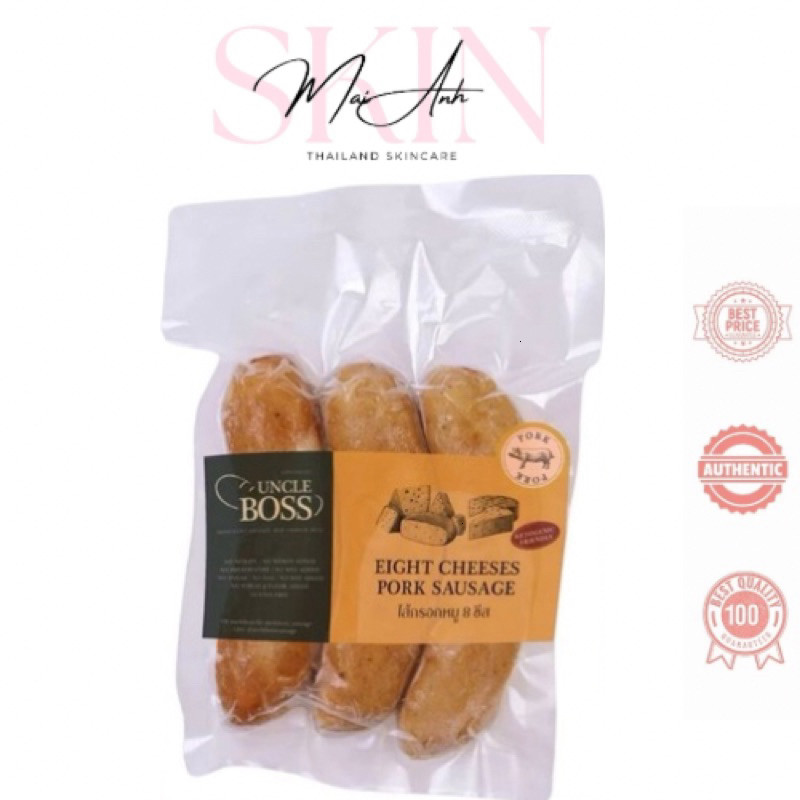 [Chính Hãng] Túi 3 Cây Xúc Xích Uncle Boss 4 Cheeses Siêu Phô Mai, Thơm Ngon, Hảo Hạng