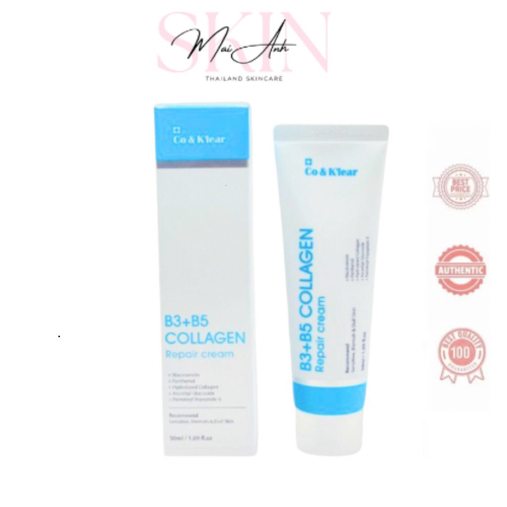 [Chính Hãng] Kem Dưỡng B3 + B5 Collagen Repair Cream 50ml Co&Klear