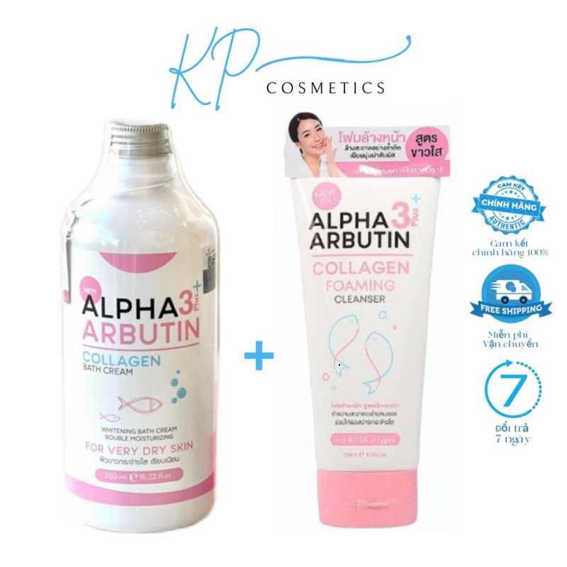 [Chính Hãng] Combo Sữa Tắm Alpha Arbutin 350ml và Sữa Rữa Mặt Alpha Arbutin