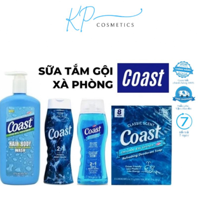 [Chính Hãng] Sữa Tắm Coast - Dầu Tắm Gội Coast Mỹ 2 in 1 Coast Hair & Body Wash Classic Scent Pacifi
