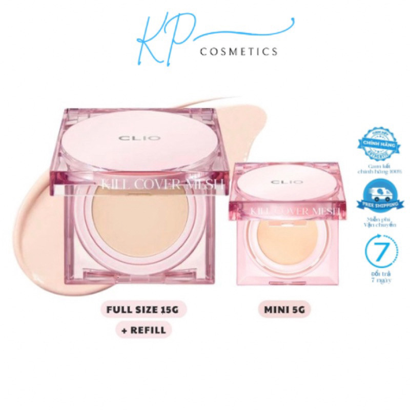 [Chính Hãng] ( Mesh Glow ) Phấn Nước Clio Kill Cover Mesh Glow Cushion