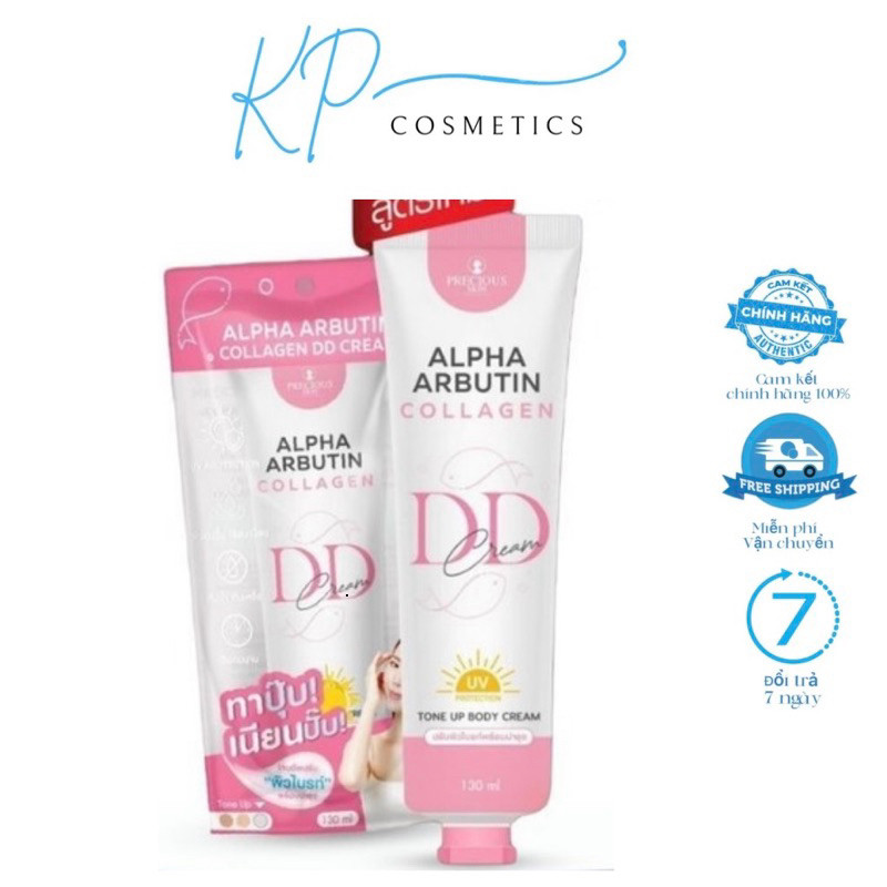 [Chính Hãng] Kem Dưỡng Alpha Arbutin DD Cream SPF50 130ml Thái Lan Hỗ Trợ Makeup Da, Chống Nắng Body