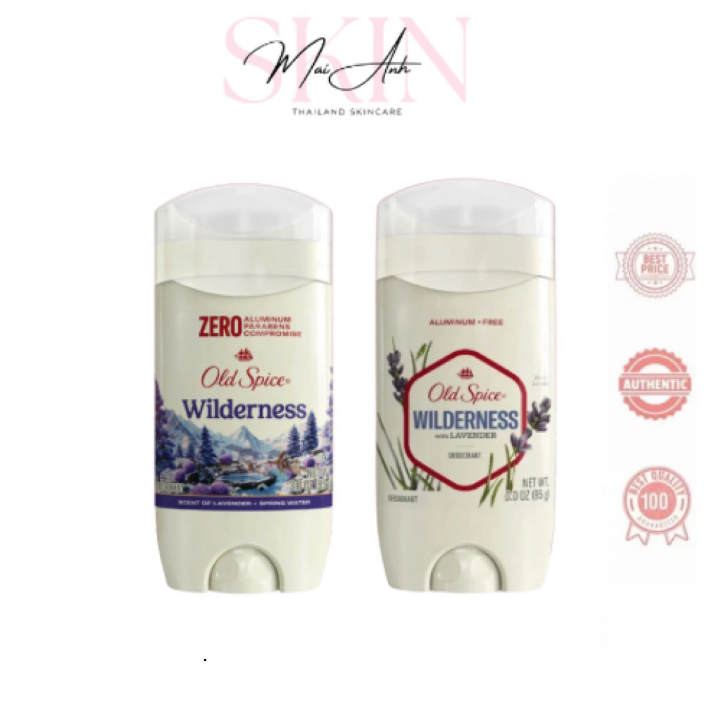 [Chính Hãng] Sáp Khử Mùi Old Spice WILDERNESS With Lavender Deodorant 85g (sáp xanh)