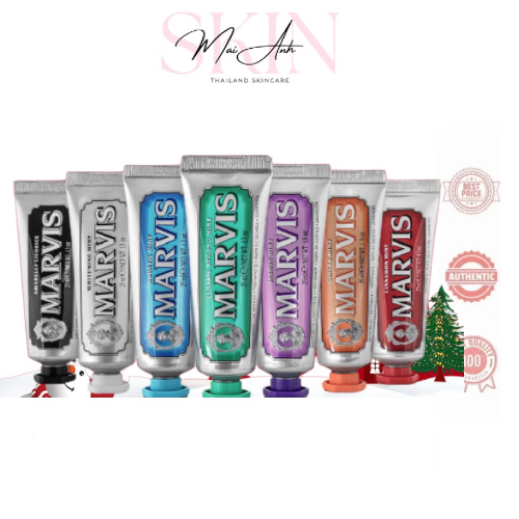 [Chính Hãng] Kem Đánh Răng Marvis Mini 25ML - Đủ 8 Hương Vị, Sạch Răng Thơm Miệng Trắng Răng, Nhỏ Gọ