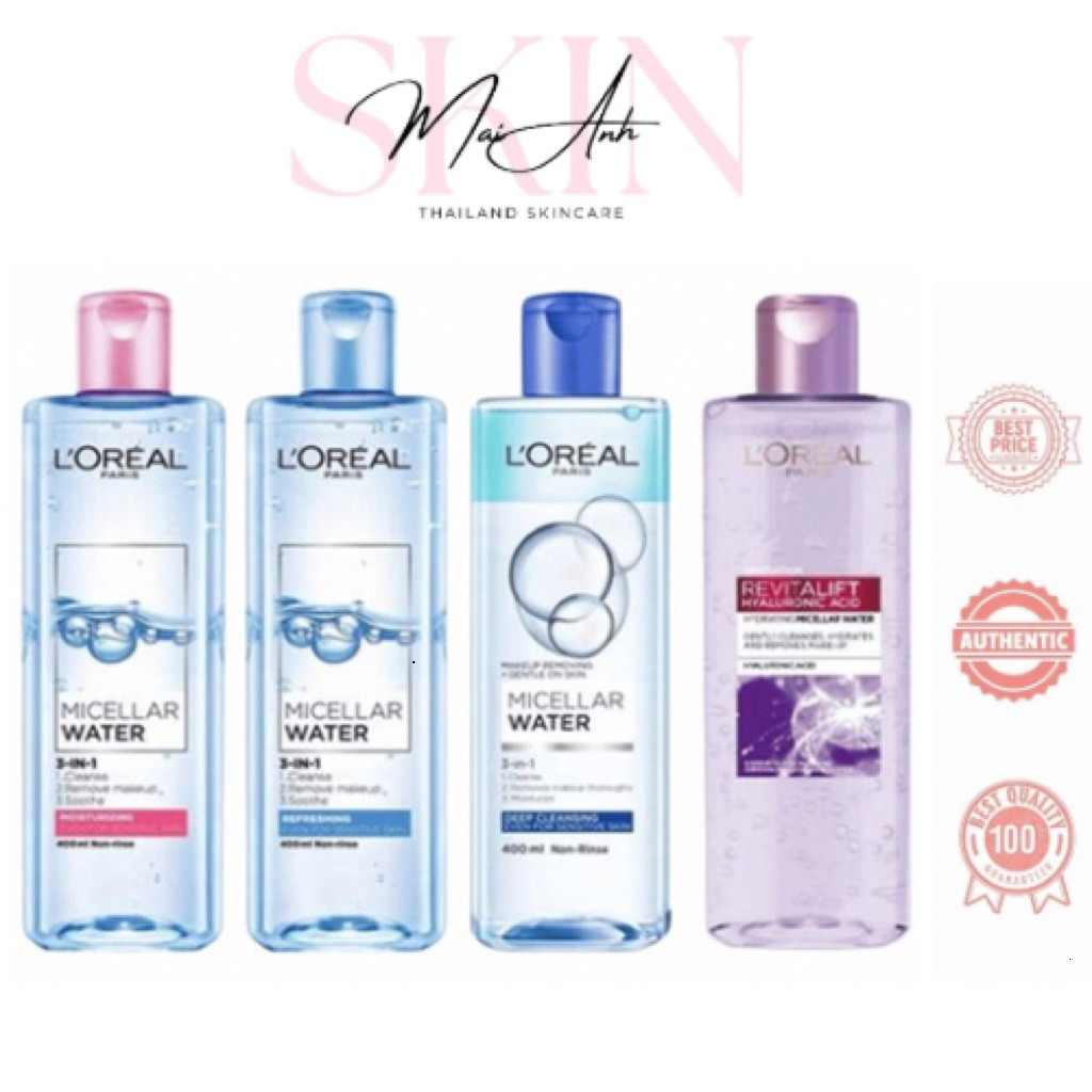 [Chính Hãng] L'Oreal Paris Micellar Water - Nước tẩy trang L'Oreal 400ml
