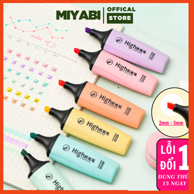 Bút highlight pastel văn phòng phẩm - bút highlight đánh dấu dạ quang nhớ dòng giá rẻ - MIYABI STORE