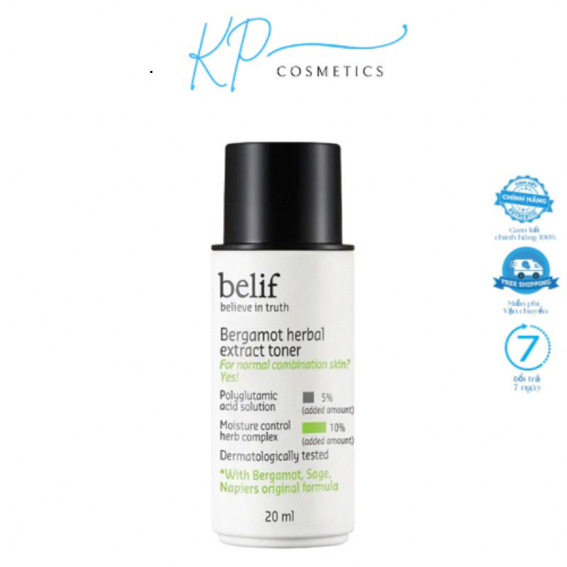 [Chính Hãng] Nước Hoa Hồng Dạng Gel Belif Bergamot Herbal Extract Toner