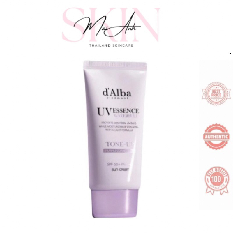 [Chính Hãng] Kem Chống Nắng Nâng Tông D'ALBA Tím Tone UP KCN DALBA SPF50+ Hiệu Chỉnh Da Sáng 50ml Mẫ
