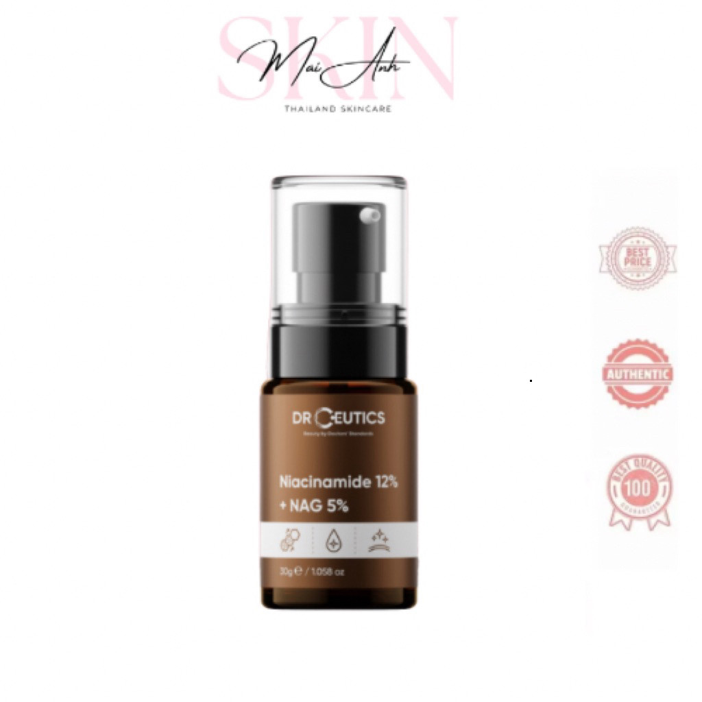 [Chính Hãng] Serum Drceutics Niacinamide 12% DrCeutics Giảm Thâm Sáng Da Kiềm Dầu (30ml 100ml)