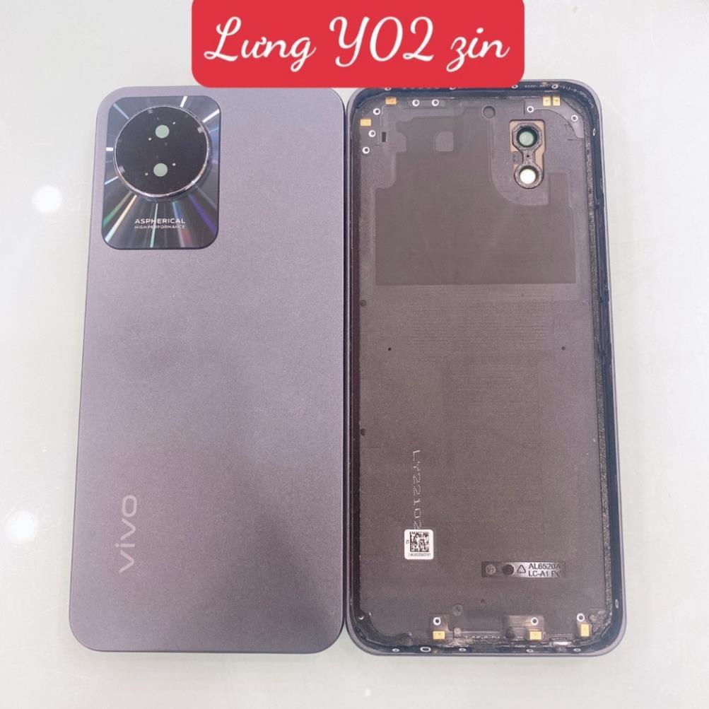Y02 - Lưng vỏ vivo y02 zin có khung viền kính camera ngoài - nắp lưng - nắp pin