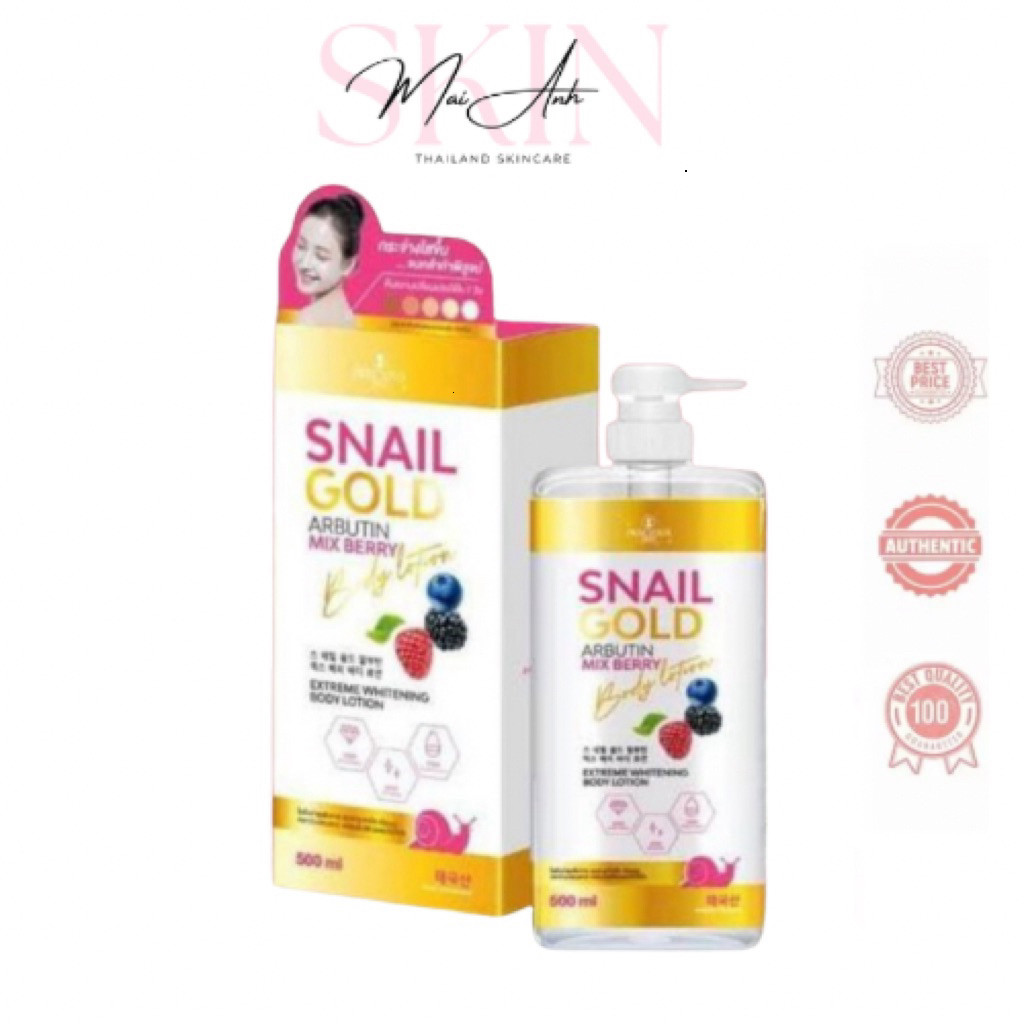 [Chính Hãng] Sữa dưỡng thể body Snail Gold Arbutin Mix Berry Body Lotion Precious Skin 500ml