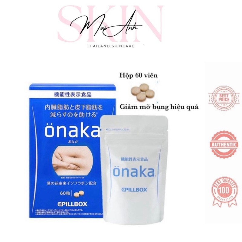 [Chính Hãng] Viên Uống Huỷ Mỡ Bụng Onaka Nhật Bản Hộp 60 Viên, Giảm Mỡ Bụng Hiệu Quả Chính Hãng