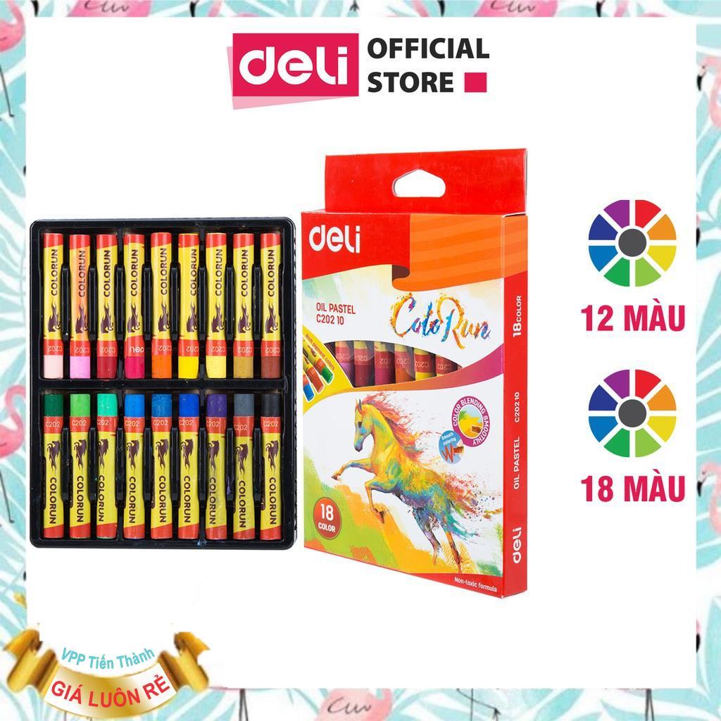 Bút sáp dầu 12 màu/18 màu -  Deli EC20200/EC20210