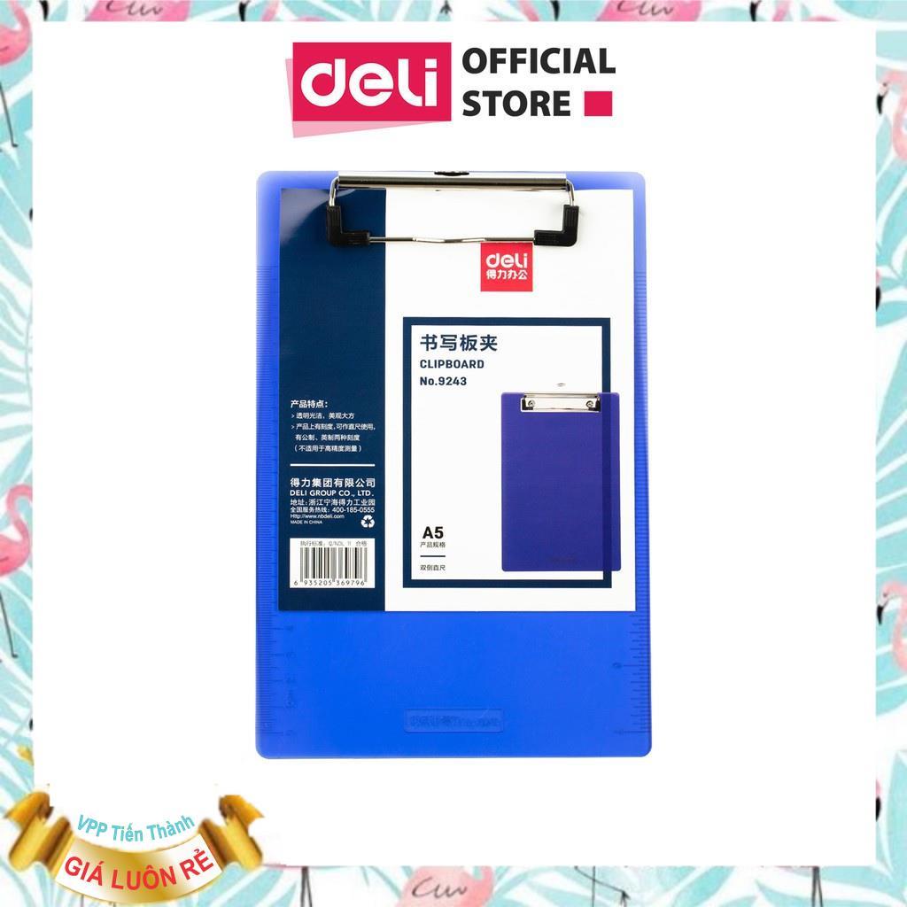 Trình ký A5 Nhựa Deli 9243 - Xanh dương/ ghi