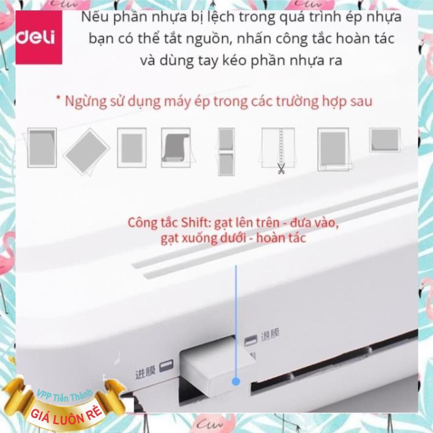 (HCM) Máy Ép Plastic Khổ A4 Deli 2132 Chính Hãng - An Toàn Và Dễ Dàng Sử Dụng - Deli E2132