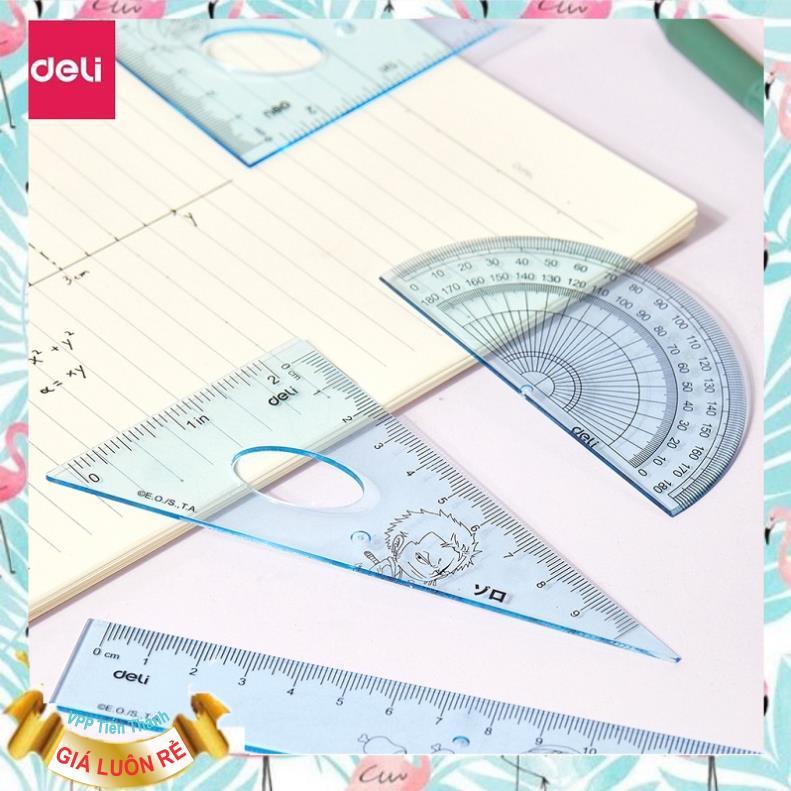 Bộ 4 dụng cụ êke học sinh One Piece Deli H17