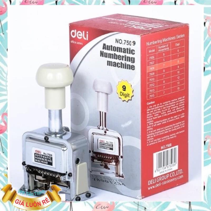 Dấu nhảy số tự động 9 số deli 7509