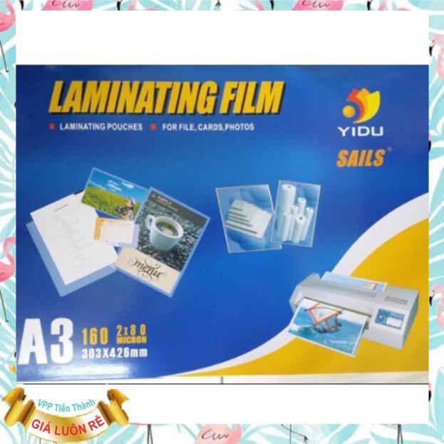 Giấy ép plastic A3 / Nhựa ép plastic A3 80mic ( hộp 100 tờ )