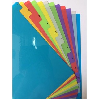 Bìa phân trang nhựa 12 số