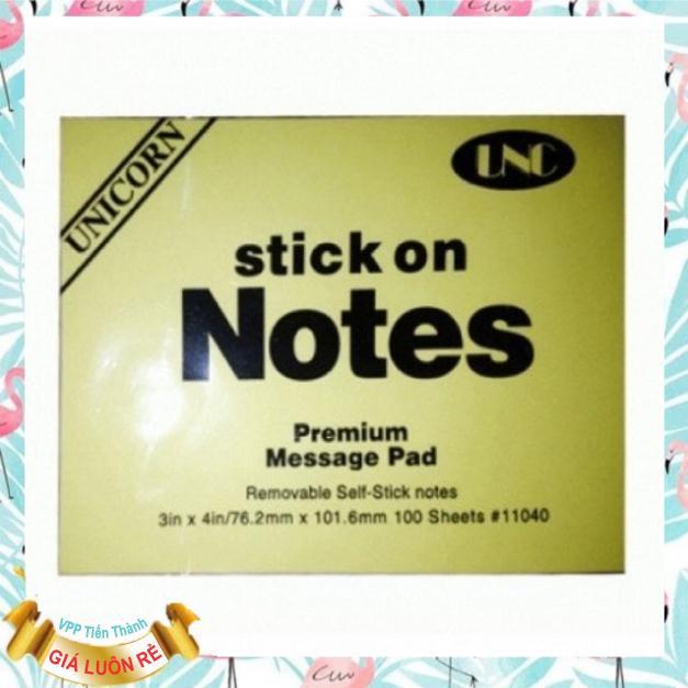 Giấy note vàng 3x4 UNC 7,6cmx10,5cm
