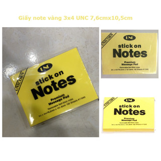 Giấy note vàng 3x4 UNC 7,6cmx10,5cm
