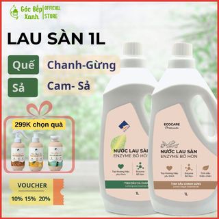 Nước lau sàn hữu cơ bồ hòn Ecocare Góc Bếp Xanh – 4 mùi – 1L – khử khuẩn, đuổi muỗi, sạch bóng