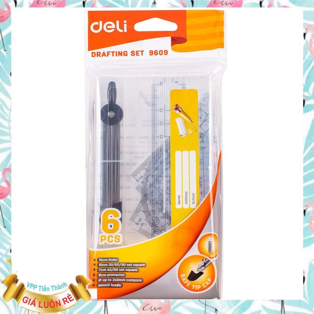Bộ 6 món thước kẻ, comba - Deli E9609