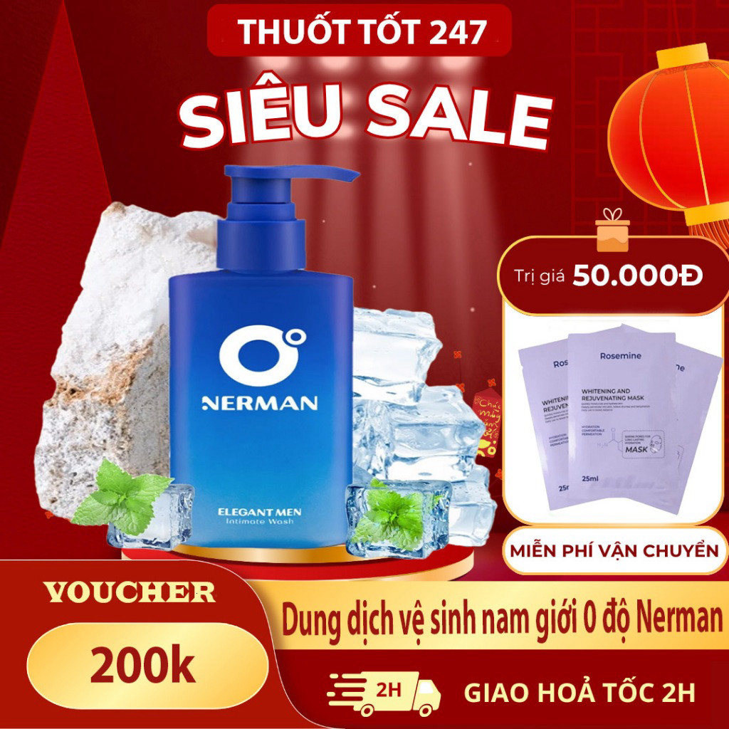[0 Độ] Dung dịch vệ sinh nam giới 0 độ Nerman hương nước hoa 100ml THUOCTOT247