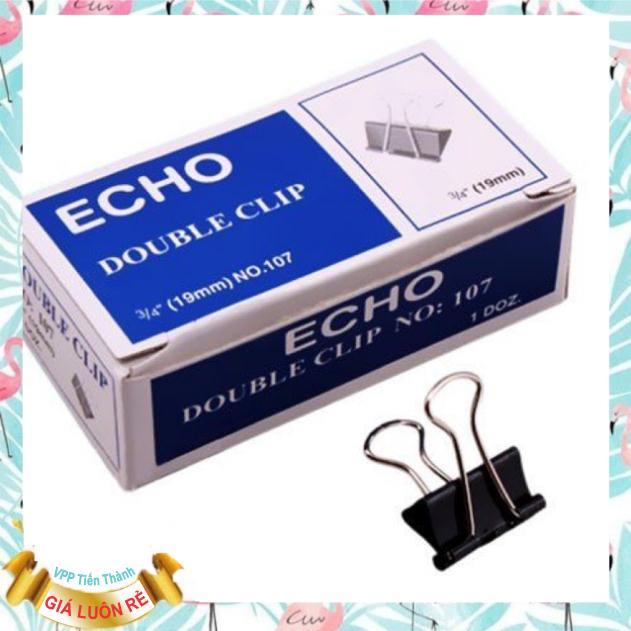 Kẹp giấy - Kẹp bướm đen Echo 19mm