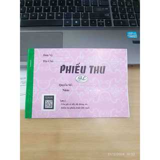Phiếu thu 2 liên khổ 13x19cm ( 100 tờ )
