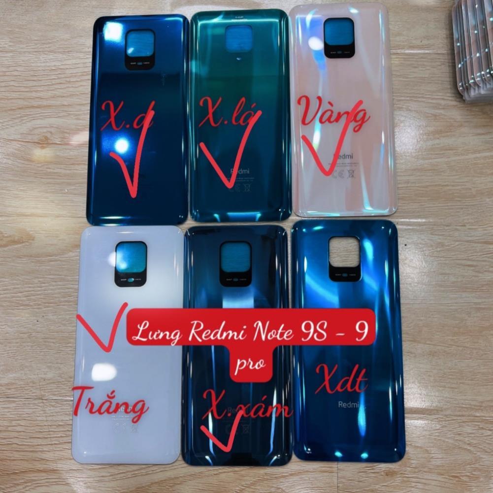 Lưng vỏ xiaomi redmi note 9s có kính cam, lưng kính redmi note 9 pro, note 9 pro max, M2003J6A1G, M2