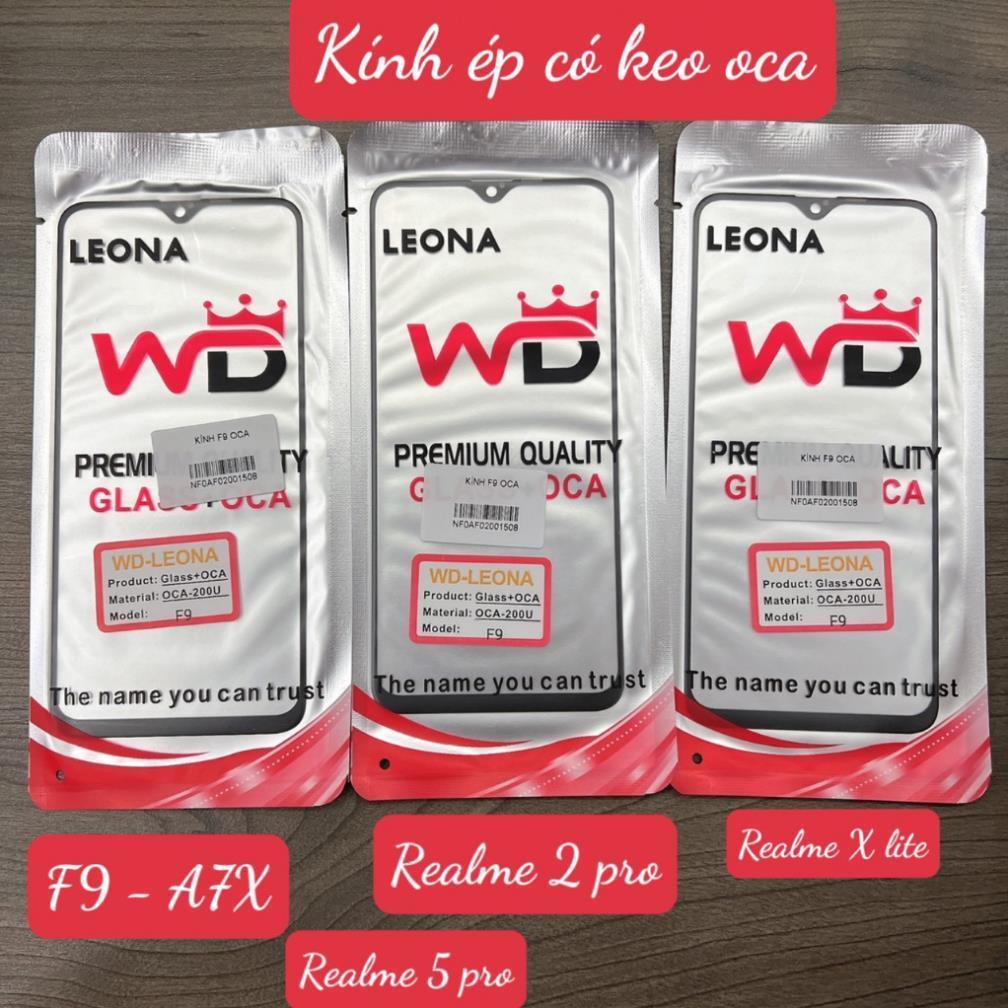 Kính oppo f9, kính ép màn hình có keo oca F9 pro, kính realme x lite, CPH1823, CPH1881, CPH1825