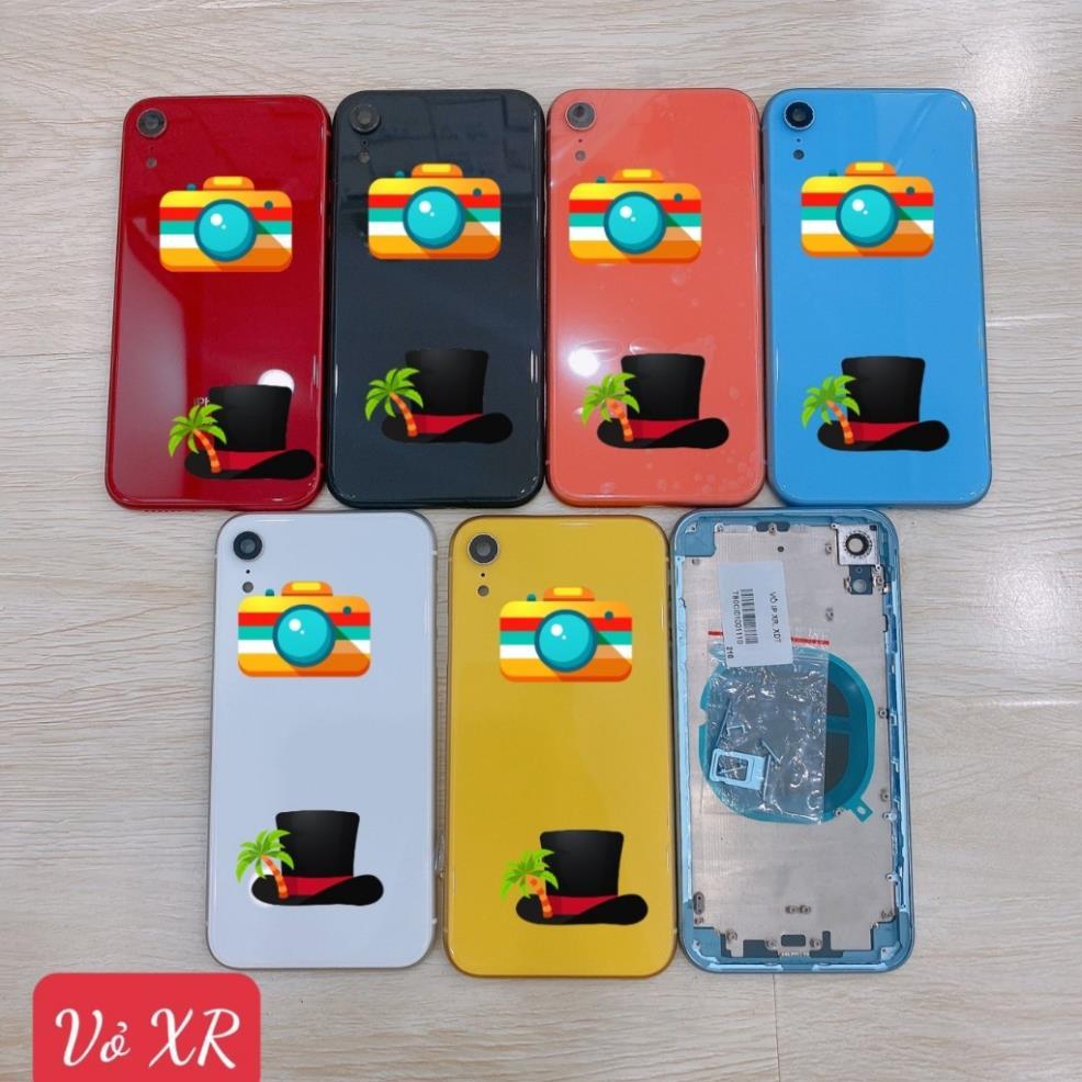 Lưng vỏ dùng cho máy iphone XR có khung sườn, viền kính camera ngoài - nắp lưng ip XR - nắp pin có l