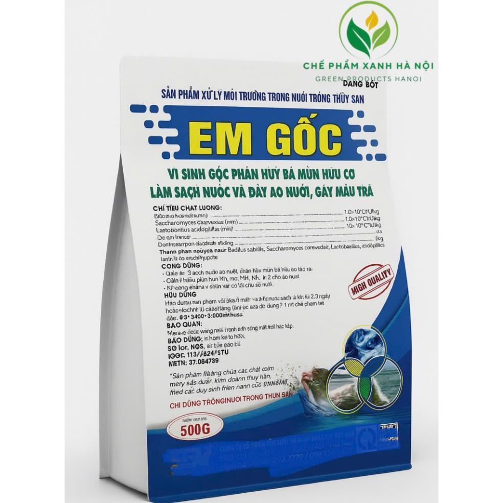 Chế Phẩm Sinh Học EM Gốc Dạng Bột Gói 500gr. EM Gốc Xử Lí Nước Ao Nuôi Tôm Cá, Khử Mùi Chuồng Trại, 