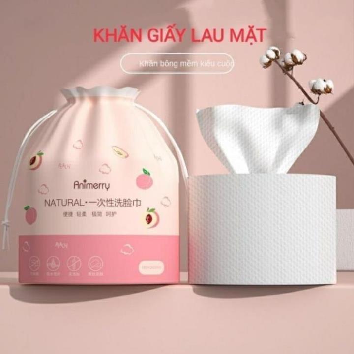 Khăn lau mặt dùng 1 lần dạng rút 50m Aninerry mới P0455
