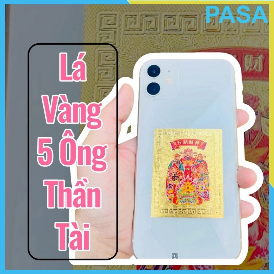 (đã th.ỉnh) Lá Vàng Thần Tài Ngũ Lộ , chính tài, thiên tài - vật phẩm phong thuỷ