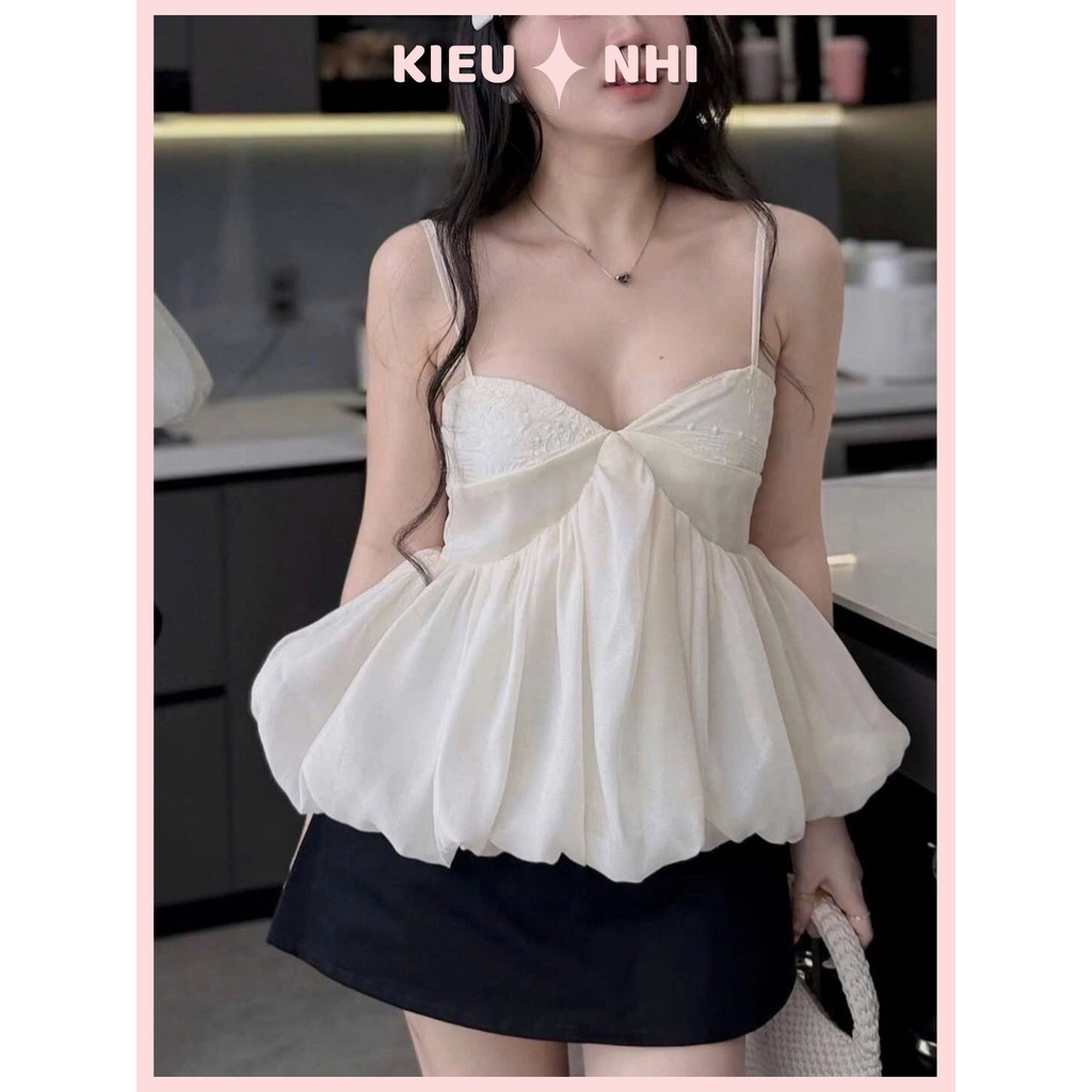 Set Bộ Nữ Áo 2 Dây Dáng Bí Phồng Mix Chân Váy Ngắn - Set Đồ Nữ Sang Chảnh Tiểu Thư Đi Cafe, Hẹn Hò C
