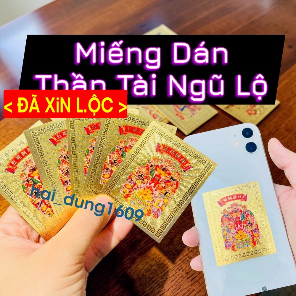  đã khaii quangg  (đã th.ỉnh) Lá Vàng Thần Tài Ngũ Lộ , chính tài, thiên tài - vật phẩm phong thuỷ
