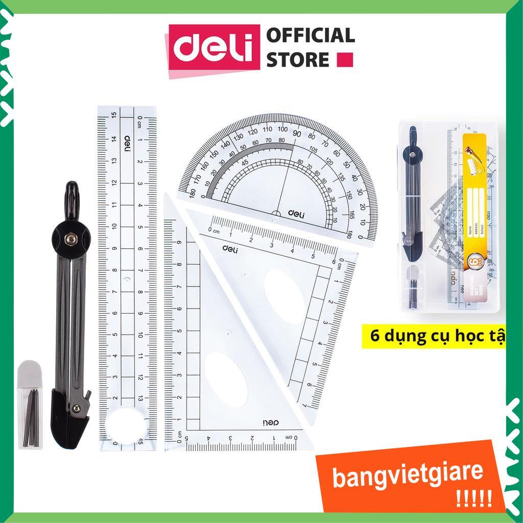 Bộ 6 món thước kẻ, comba - Deli E9609