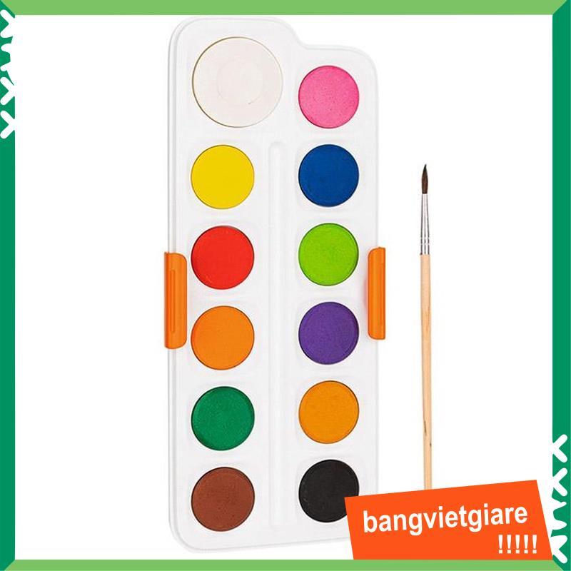 Màu Nước Dạng Nén + 1 Cọ Vẽ - Deli EC10-8 (8 màu) / Deli EC10-12  (12 màu)
