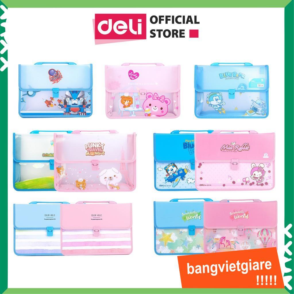 Cặp học sinh hoạt hình Deli - nhựa nhập khẩu Hàn Quốc - E38134/W38166/CZ64902/W38135/CZ64802/W29050