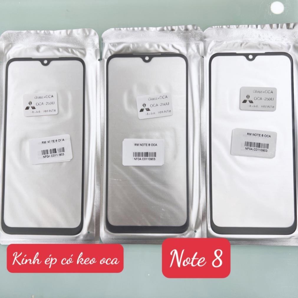 Kính redmi note 8, kính ép màn hình có keo oca, kính xiaomi, M1908C3JH, M1908C3JG, M1908C3JI