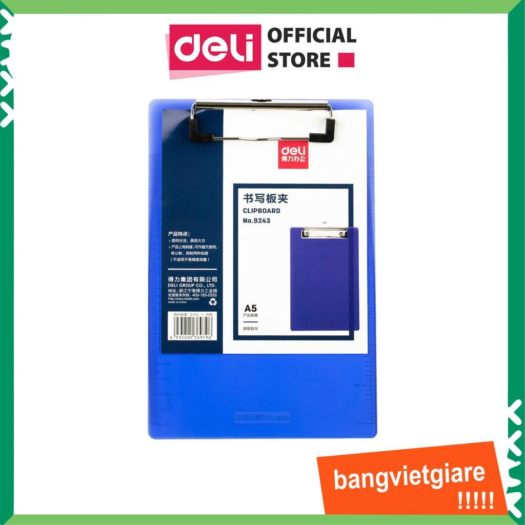 Trình ký A5 Nhựa Deli 9243 - Xanh dương/ ghi