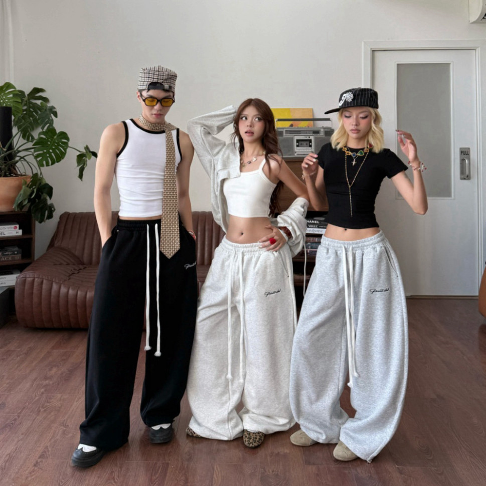 déd QUẦN DÀI NỈ ỐNG RỘNG PRIVATE CLUB UNISEX EMPTI.CLUB QD-011